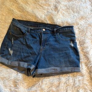 Old Navy Dark Blue Rolled Cuff Denim Shorts